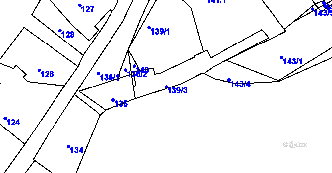 Parcela st. 139/3 v KÚ Dubenec u Příbramě, Katastrální mapa