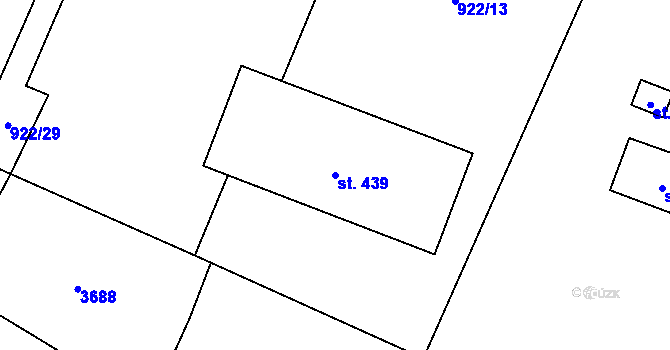 Parcela st. 439 v KÚ Dubenec, Katastrální mapa