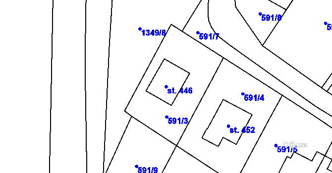 Parcela st. 446 v KÚ Dubenec, Katastrální mapa