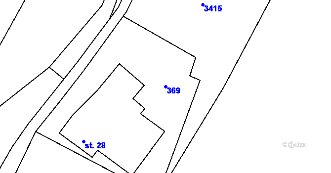 Parcela st. 369 v KÚ Dubenec, Katastrální mapa