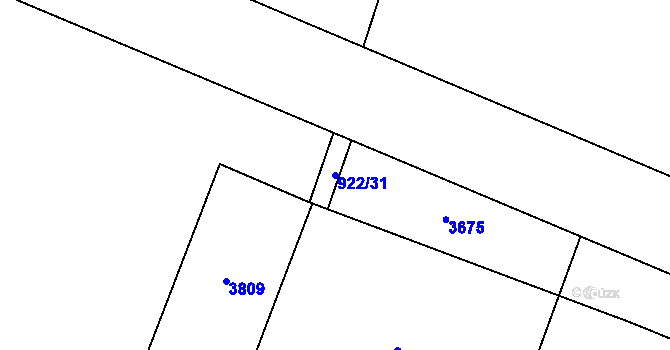 Parcela st. 922/31 v KÚ Dubenec, Katastrální mapa