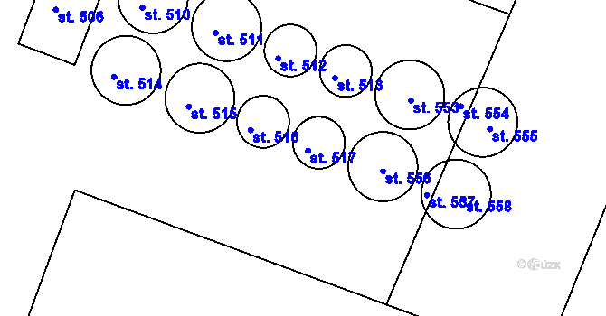 Parcela st. 922/6 v KÚ Dubenec, Katastrální mapa