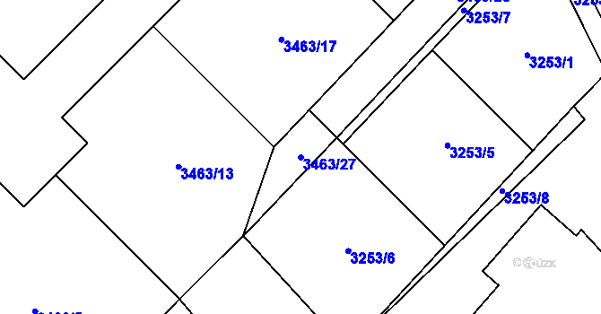 Parcela st. 3463/27 v KÚ Dubenec, Katastrální mapa