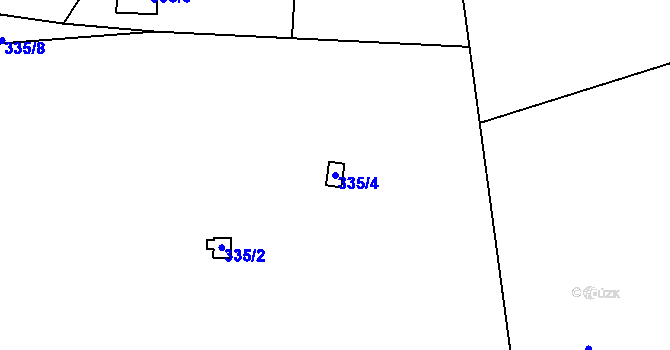 Parcela st. 335/4 v KÚ Dubí u Teplic, Katastrální mapa