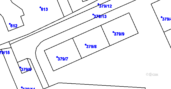 Parcela st. 379/8 v KÚ Dubí u Teplic, Katastrální mapa