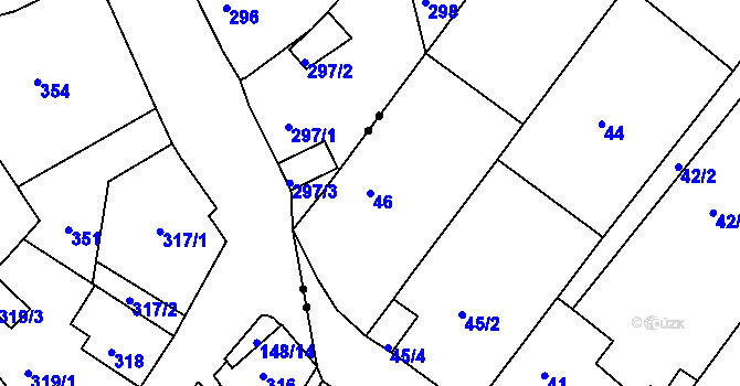 Parcela st. 46 v KÚ Dubí-Bystřice, Katastrální mapa