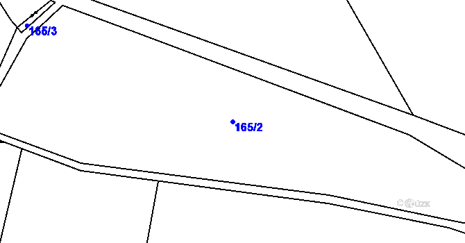Parcela st. 165/2 v KÚ Dubí-Bystřice, Katastrální mapa