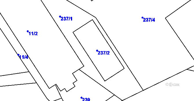 Parcela st. 237/2 v KÚ Dubí-Bystřice, Katastrální mapa
