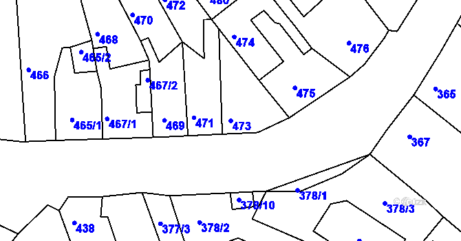 Parcela st. 473 v KÚ Dubí-Bystřice, Katastrální mapa