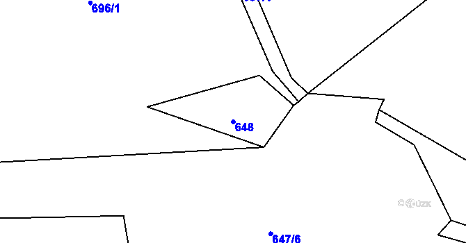 Parcela st. 648 v KÚ Dubí-Bystřice, Katastrální mapa