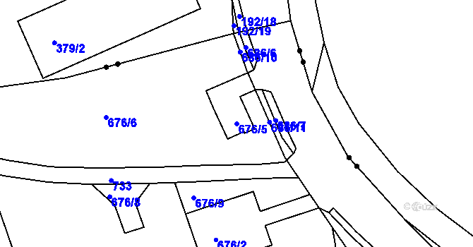 Parcela st. 676/5 v KÚ Dubí-Bystřice, Katastrální mapa