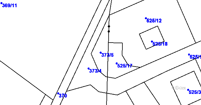 Parcela st. 373/5 v KÚ Dubí-Bystřice, Katastrální mapa