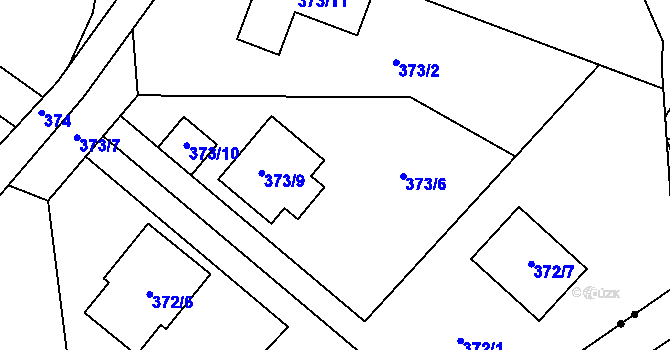 Parcela st. 373/6 v KÚ Dubí-Bystřice, Katastrální mapa