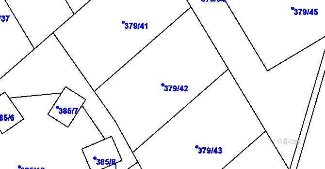 Parcela st. 379/42 v KÚ Dubí-Bystřice, Katastrální mapa