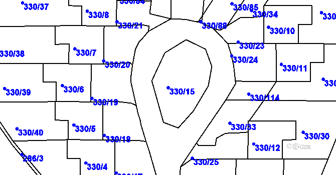 Parcela st. 330/15 v KÚ Běhánky, Katastrální mapa