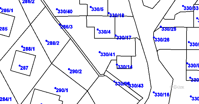Parcela st. 330/41 v KÚ Běhánky, Katastrální mapa