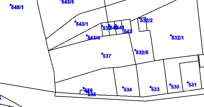 Parcela st. 537 v KÚ Běhánky, Katastrální mapa