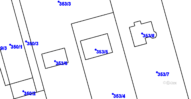 Parcela st. 353/5 v KÚ Běhánky, Katastrální mapa