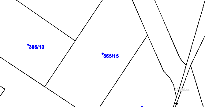 Parcela st. 365/15 v KÚ Běhánky, Katastrální mapa