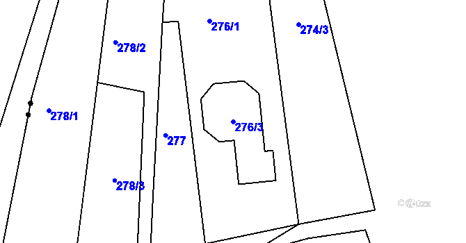 Parcela st. 276/3 v KÚ Drahůnky, Katastrální mapa