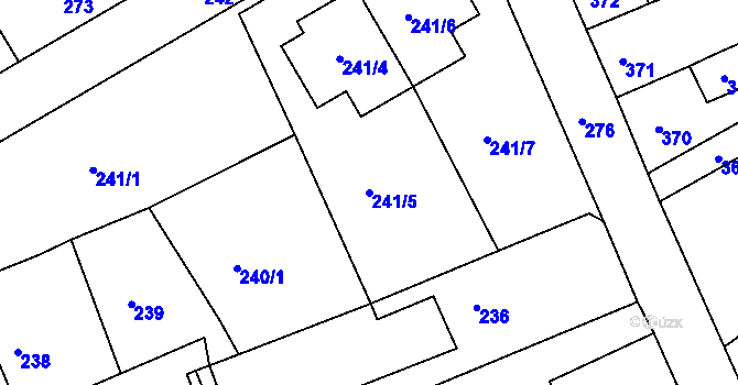 Parcela st. 241/5 v KÚ Dubí-Pozorka, Katastrální mapa