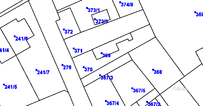 Parcela st. 369 v KÚ Dubí-Pozorka, Katastrální mapa