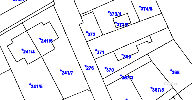 Parcela st. 371 v KÚ Dubí-Pozorka, Katastrální mapa