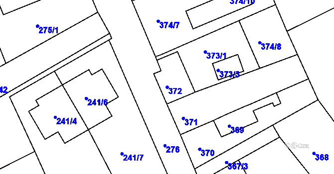 Parcela st. 372 v KÚ Dubí-Pozorka, Katastrální mapa