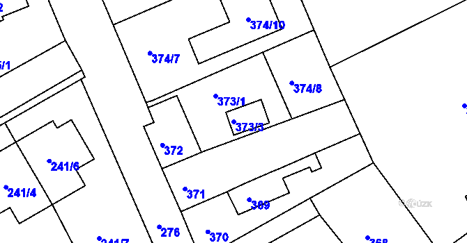 Parcela st. 373/3 v KÚ Dubí-Pozorka, Katastrální mapa