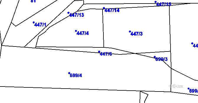Parcela st. 447/6 v KÚ Dubí-Pozorka, Katastrální mapa