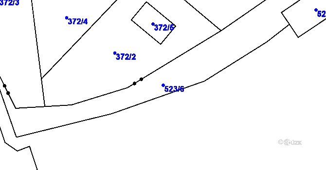 Parcela st. 523/6 v KÚ Dubí-Pozorka, Katastrální mapa