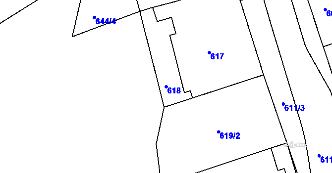 Parcela st. 618 v KÚ Dubí-Pozorka, Katastrální mapa