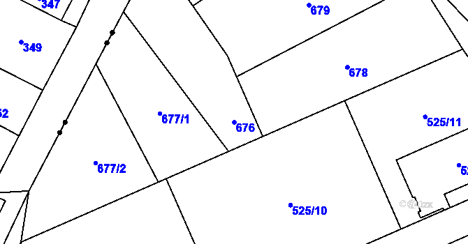 Parcela st. 676 v KÚ Dubí-Pozorka, Katastrální mapa