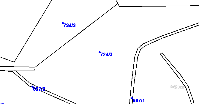 Parcela st. 724/3 v KÚ Dubí-Pozorka, Katastrální mapa