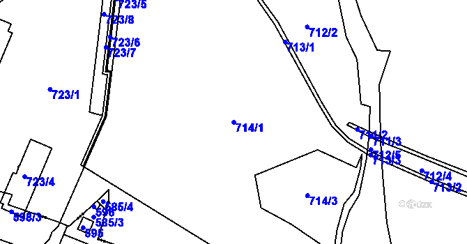 Parcela st. 714/1 v KÚ Dubí-Pozorka, Katastrální mapa