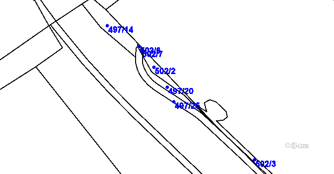 Parcela st. 497/20 v KÚ Dubí-Pozorka, Katastrální mapa