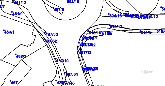Parcela st. 585/12 v KÚ Dubí-Pozorka, Katastrální mapa