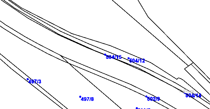 Parcela st. 504/15 v KÚ Dubí-Pozorka, Katastrální mapa