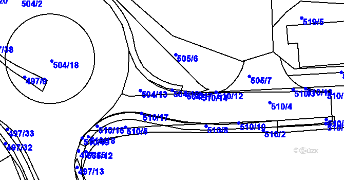 Parcela st. 504/16 v KÚ Dubí-Pozorka, Katastrální mapa