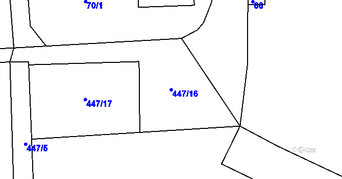 Parcela st. 447/16 v KÚ Dubí-Pozorka, Katastrální mapa