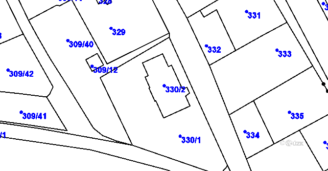 Parcela st. 330/2 v KÚ Dubí-Pozorka, Katastrální mapa