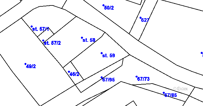 Parcela st. 59 v KÚ Dubice nad Labem, Katastrální mapa