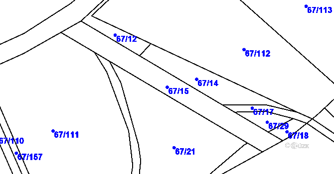 Parcela st. 67/15 v KÚ Dubice nad Labem, Katastrální mapa