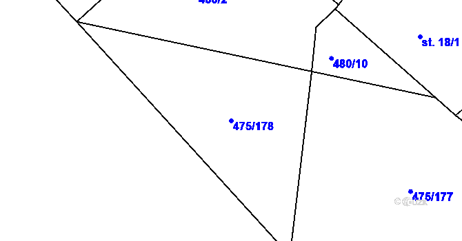 Parcela st. 475/178 v KÚ Dubice nad Labem, Katastrální mapa