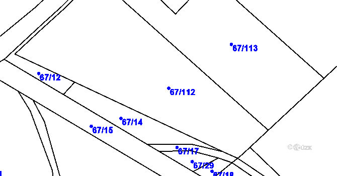 Parcela st. 67/112 v KÚ Dubice nad Labem, Katastrální mapa