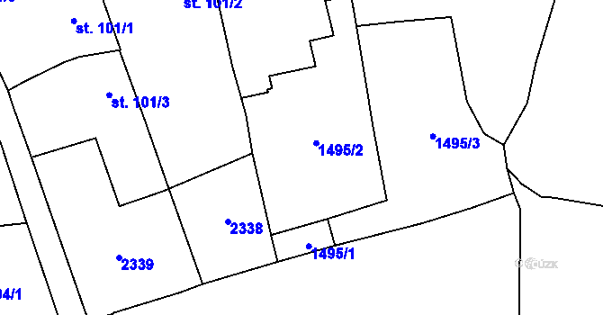 Parcela st. 2331 v KÚ Moravany u Dubic, Katastrální mapa