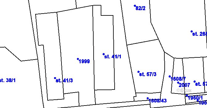Parcela st. 41/1 v KÚ Dubicko, Katastrální mapa