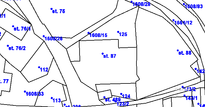 Parcela st. 87 v KÚ Dubicko, Katastrální mapa