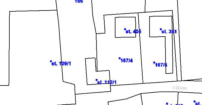Parcela st. 112/2 v KÚ Dubicko, Katastrální mapa