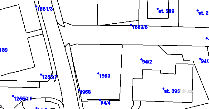 Parcela st. 133 v KÚ Dubicko, Katastrální mapa
